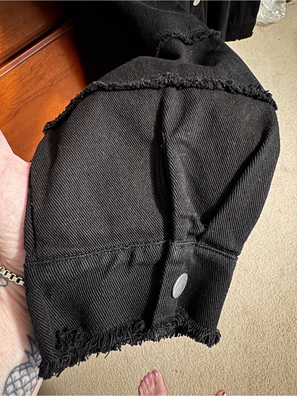 Lily Black Denim Rock n Roll Casual Jacket with Label Detail - Picture 5 of 5